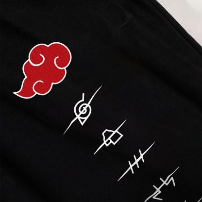 Naruto Akatsuki Symbol – Black Jogger with Zip Pocket - Image 2
