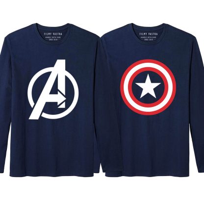 Avenger Classic + Captain America Combo Full Sleeve T-Shirts