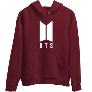 BTS Bangtan Boys Logo Maroon Hoodie