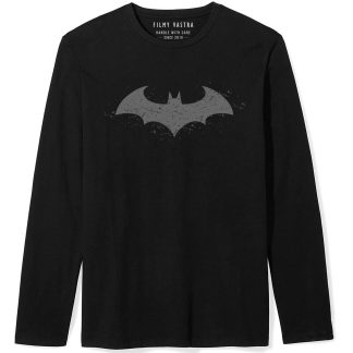Batman Grey Logo Texture Full Sleeve T-Shirt