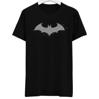 Batman Grey Logo Texture T-Shirt