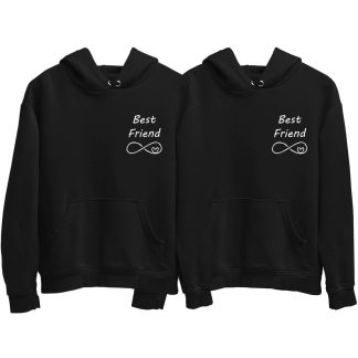 Best Friends Till Infinity Black Couple Hoodie