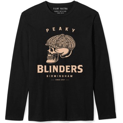 Birmingham Skull Peaky Binders Black Full Sleeve T-Shirt