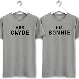 Bonnie and Clyde Grey Couple T-Shirt