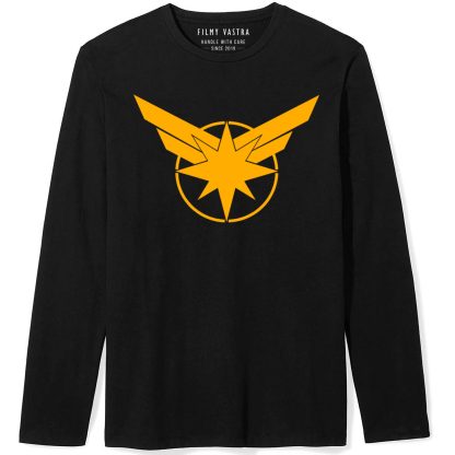 Captain Marvel Yellow logo Full Sleeve T-Shirt