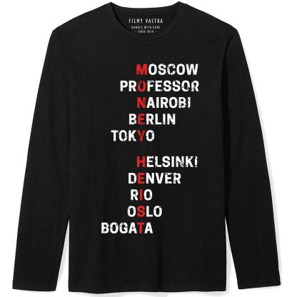 Character Names ‘Money Heist’ Full Sleeve T-Shirt