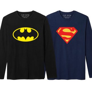 Classic Batman + Superman Combo Full Sleeve T-Shirts