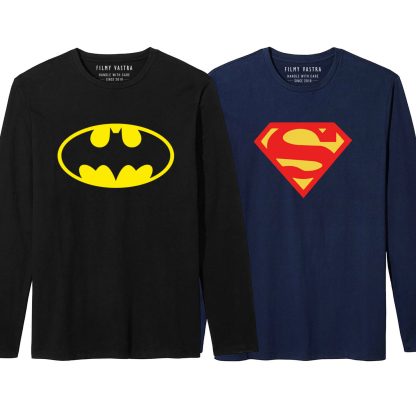 Classic Batman + Superman Combo Full Sleeve T-Shirts