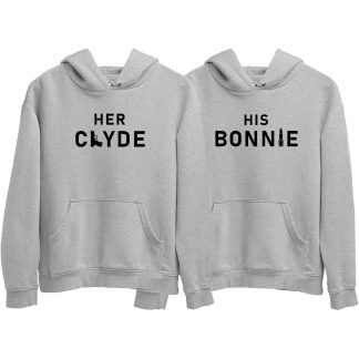 Bonnie and Clyde Grey Couple Hoodie (Price for 2 pcs)