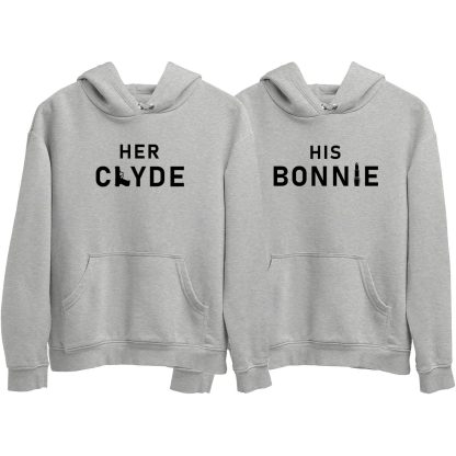 Bonnie and Clyde Grey Couple Hoodie (Price for 2 pcs)