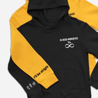 Personalized Roman Numerals & Sleeve Print Couple Hoodie (Set of 2 pieces)