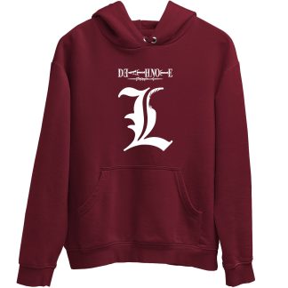 Death Note Logo Burgundy Hoodie