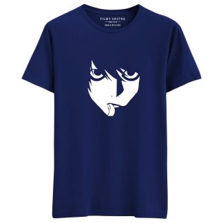 Death Note L Face Blue T-Shirt