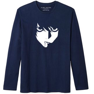 Death Note L Face Blue Full Sleeve T-Shirt
