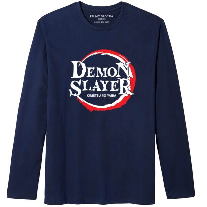 Demon Slayer Logo Blue Full Sleeve T-Shirt