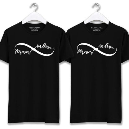 Forever in Love Black Couple T-Shirt - Image 2