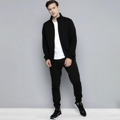 Black Cotton Tracksuit – Jacket & Jogger Combo Set - Image 5