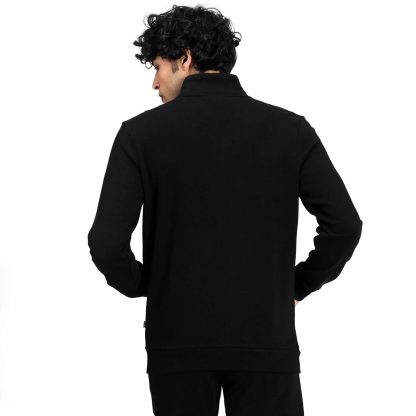 Black Cotton Tracksuit – Jacket & Jogger Combo Set - Image 4