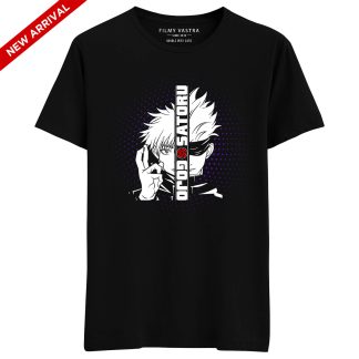 Gojo Satoru Text Jujutsu Kaisen Black T-Shirt