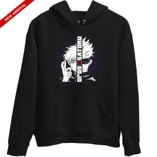 Gojo Satoru Text Jujutsu Kaisen Black Hoodie