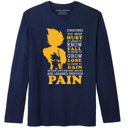 Goku Pain Quote Blue Full Sleeve T-Shirt