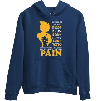 Goku Pain Quote Blue Hoodie