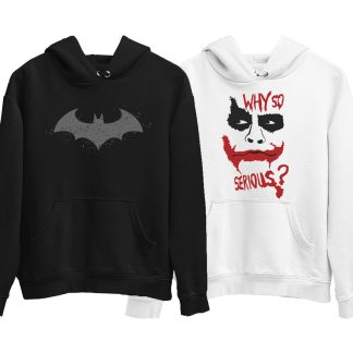 Batman Grey Logo + Why So Serious Combo Hoodies