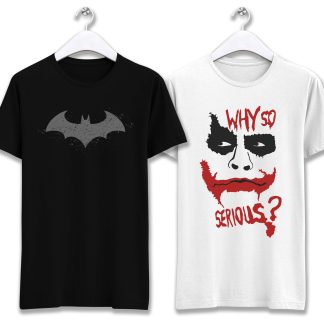 Batman Grey Logo + Why So Serious Combo T-Shirts