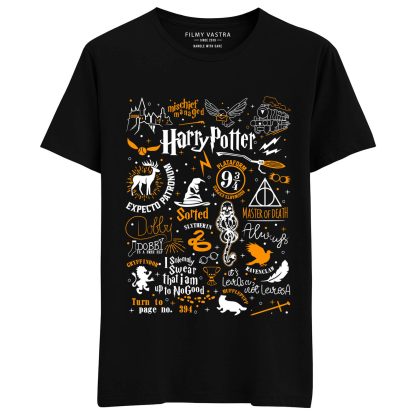 Harry Potter Doodle Black T-Shirt