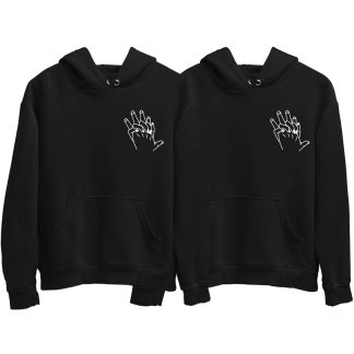 Holding Hands Black Couple Hoodie (Price for 2 pcs)