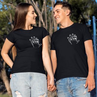 Holding Hands Black Couple T-Shirt