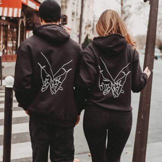 Filmy Vastra Holding Hands Outline Couple Hoodie (Pack of 2)