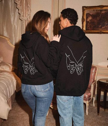 Filmy Vastra Holding Hands Outline Couple Hoodie (Pack of 2) - Image 2