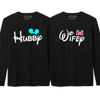 Hubby Wifey Full Sleeve Couple T-Shirt