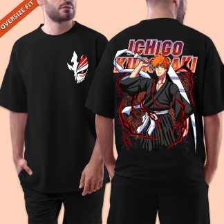 Filmy Vastra Ichigo Kurosaki Black Oversized T-Shirt