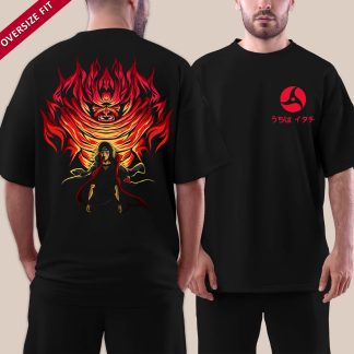 Naruto Itachi Uchiha Black Oversize T-Shirt