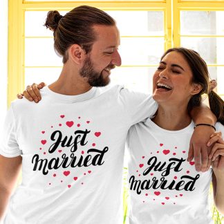 Just Married White Couple T-Shirt