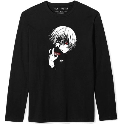 Ken Kaneki Unmasked Black Full Sleeve T-Shirt