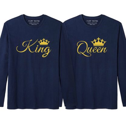 King & Queen Couple Full Sleeve T-Shirt