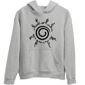Naruto Kyuubi Seal Grey Hoodie