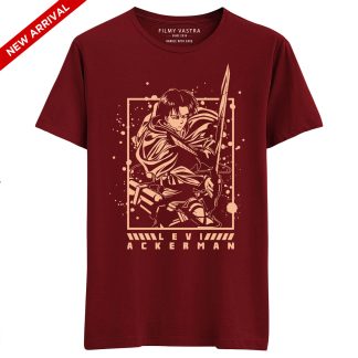 Levi Ackerman Attack On Titan Maroon T-Shirt