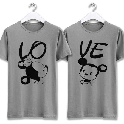 Love Cartoon Couple T-Shirt - Image 2