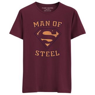 Superman Man Of Steel Maroon T-Shirt