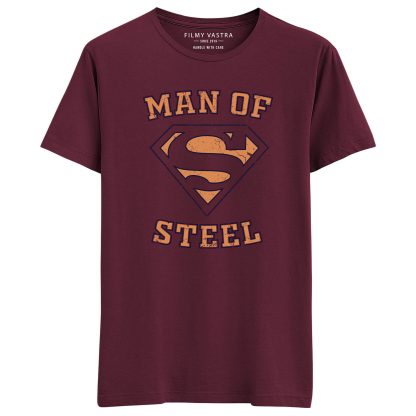 Superman Man Of Steel Maroon T-Shirt