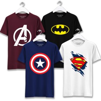 Marvel and DC Combo – Avenger, Captain America, Classic Batman and Superman T-Shirts