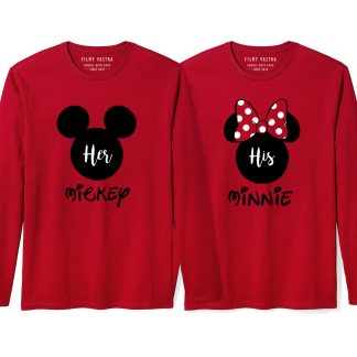 Mickey Minnie Couple Full Sleeve T-Shirt