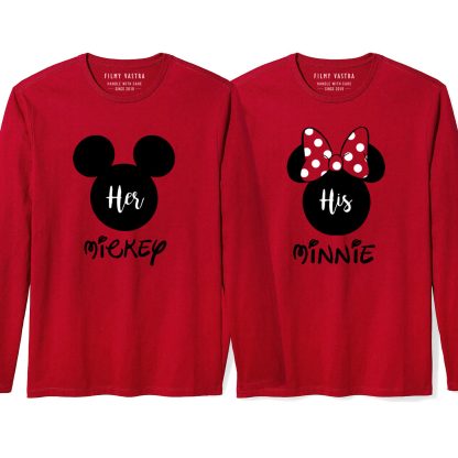 Mickey Minnie Couple Full Sleeve T-Shirt
