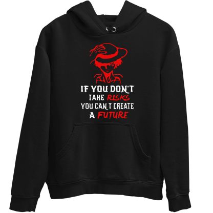 Monkey D. Luffy Risk Quote Black Hoodie