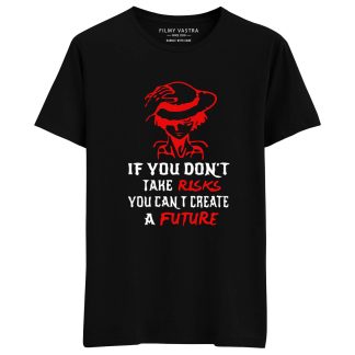 Monkey D. Luffy Risk Quote Black T-Shirt