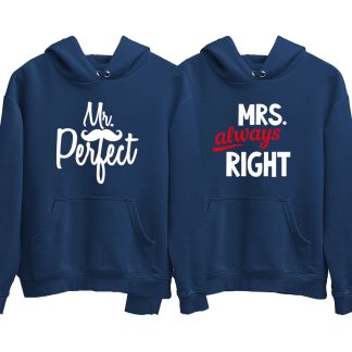 Mr. Perfect & Mrs. Always Right Couple Hoodie (Price for 2 pcs)